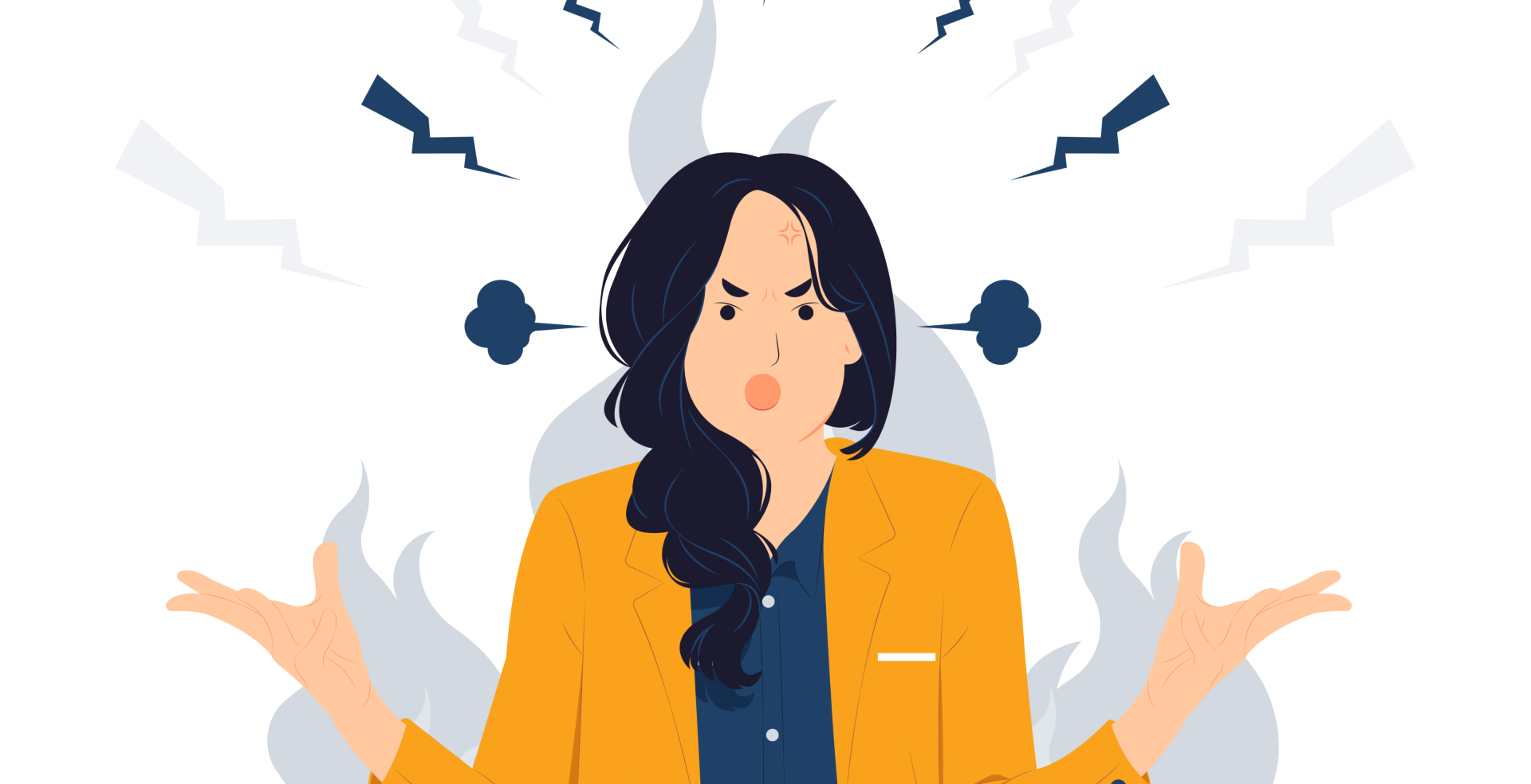 Illustration of a woman's rage