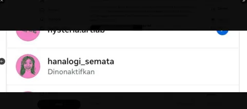 Akun Instagram Hanalogi Semata yang dinonaktifkan sepihak.
