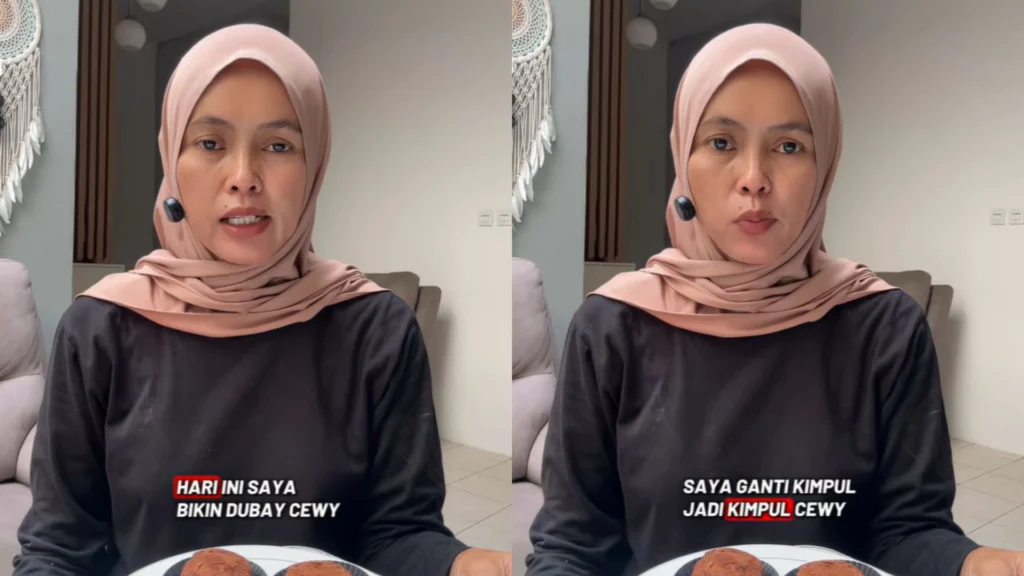 Konten mengganti bahan pangan menjadi kimpul oleh Tin di akun TikTok-nya (sumber foto: tangkapan layar Konde.co/TikTok @black.sheep8208)