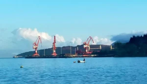 Aktivitas pertambangan Harita di Pulau Obi, Halmahera (foto: dok. Konde.co/Anita Dhewy)