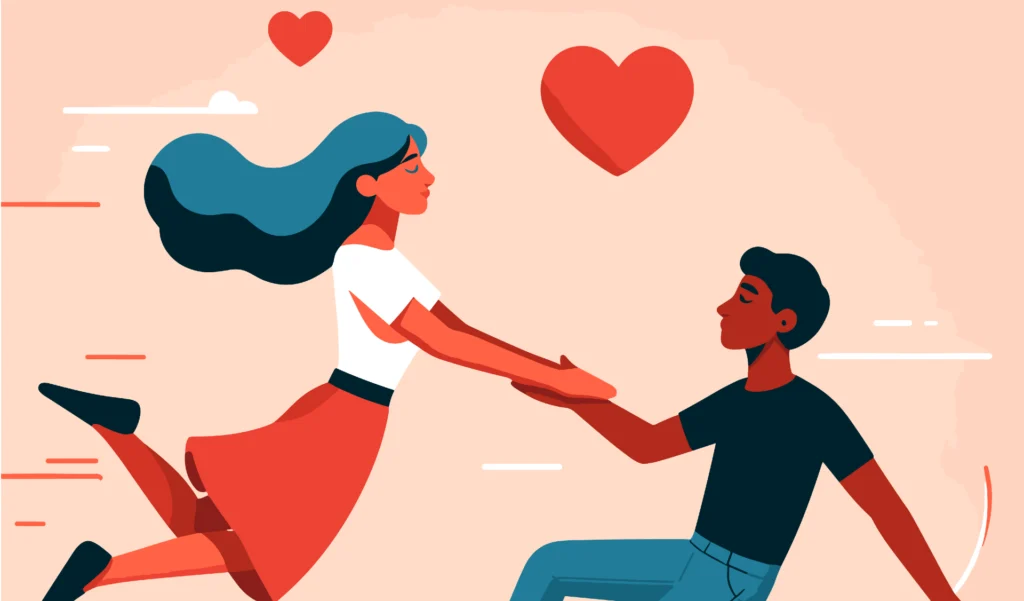 Ilustrasi jatuh cinta