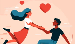 Ilustrasi jatuh cinta