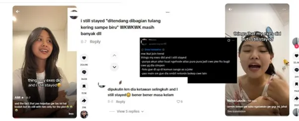 Tren Tiktok "things my exes did and I still stayed" (sumber foto: tangkapan layar Konde.co)