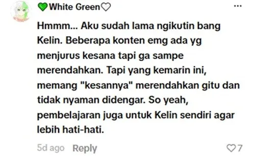 Komentar warganet terkait parodi lagu I Don't Love You dari My Chemical Romance