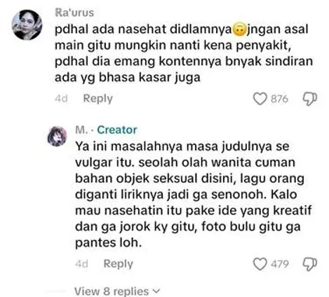 Komentar warganet terkait parodi lagu I Don't Love You dari My Chemical Romance