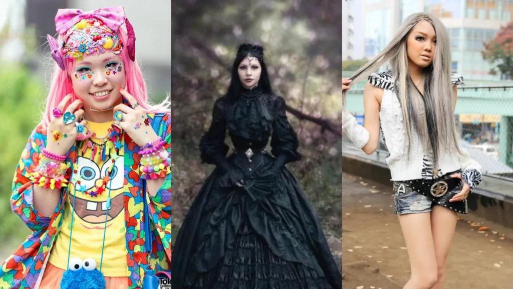 Subkultur decora, goth, dan gyaru (sumber foto: Aesthetic Wiki)