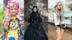 Subkultur decora, goth, dan gyaru (sumber foto: Aesthetic Wiki)