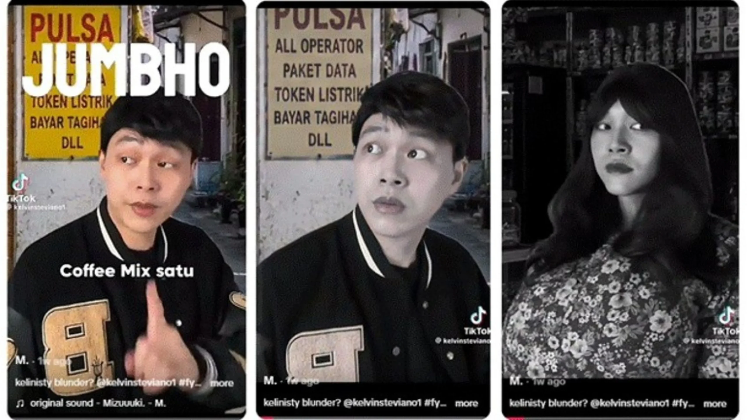 Video Parodi “Jumbho Coffee Mix” dari Lagu I Don’t Love You - My Chemical Romance Milik @kelvinsteviano1 di TikTok (Sumber: diposting ulang oleh Akun TikTok @soredrifted https://vt.tiktok.com/ZSqjCDq9V/)